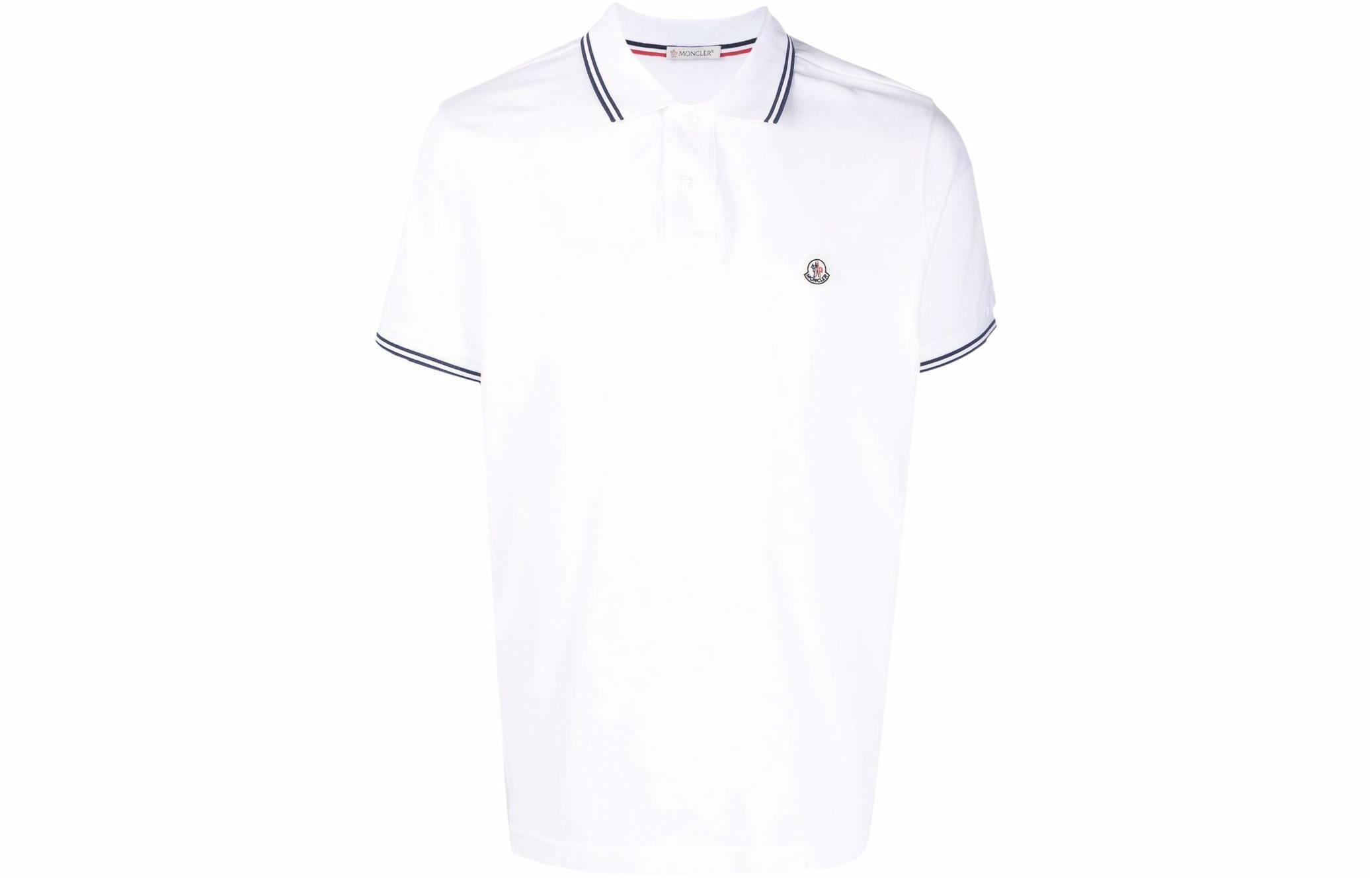 Мужская футболка поло Moncler Moncler FW21 LogoPolo (белая)