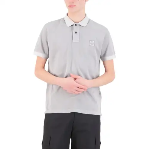 STONE ISLAND Compass Patch Buttoned Polo Shirt
