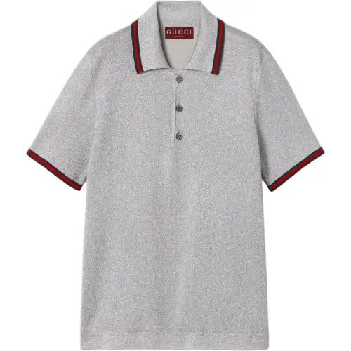 GUCCI Stripe Detailed Short Sleeve Polo Shirt