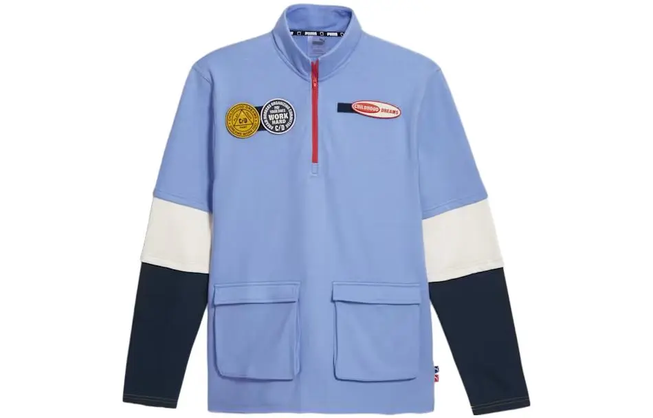 PUMA CHILDHOOD DREAMS Sweatshirts Men's Blue Stand Collar Moderate Regular