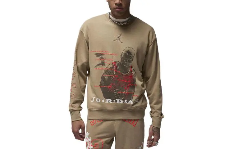 Jordan Essentials Men's Loopback Fleece Crew Sweatshirt Men's Khaki
