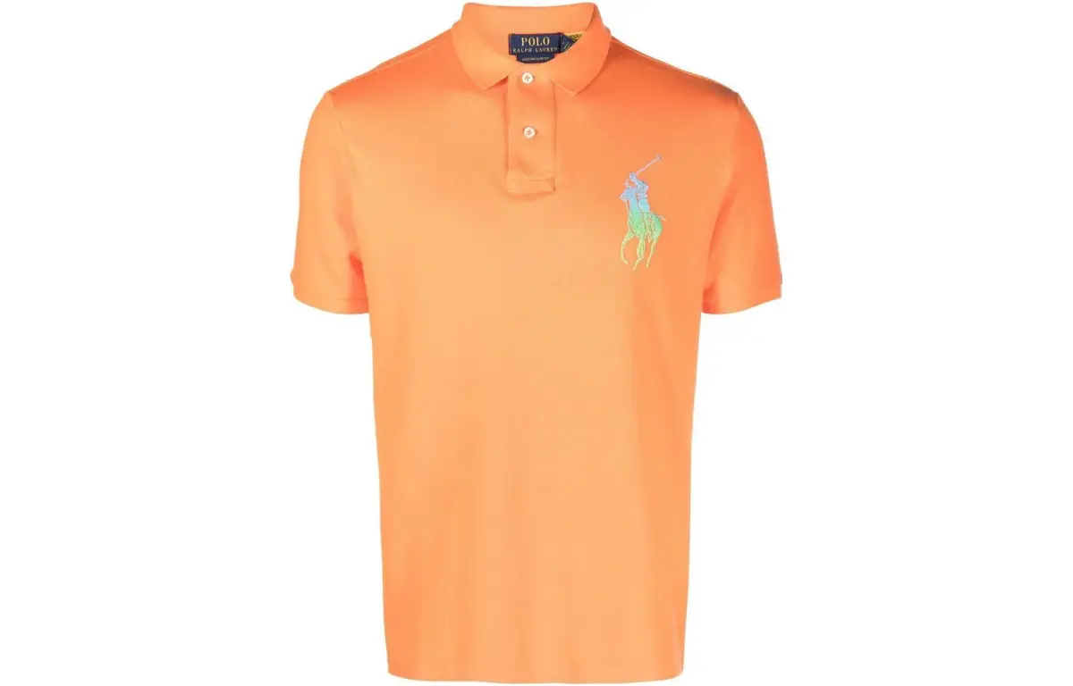 Polo Ralph Lauren Big Pony SS23 Polo Shirt Custom Slim Fit Men's Saffron