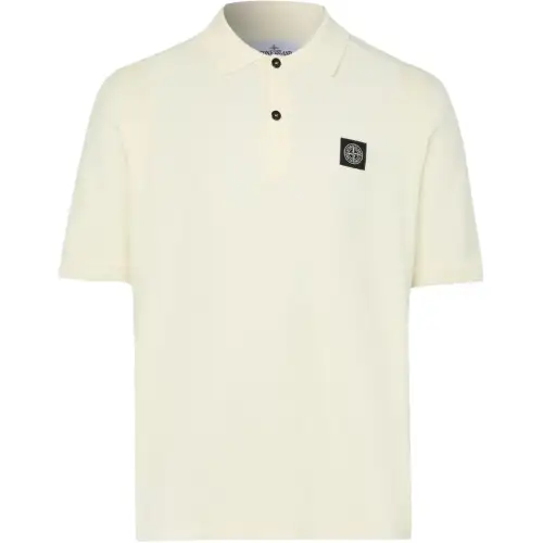STONE ISLAND Short Sleeved Knitted Polo Shirt