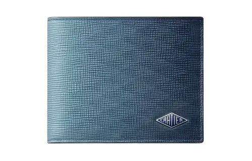 CARTIER Grain Calfskin Wallet Unisex Dark Blue
