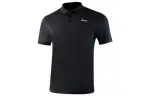 Li Ning Polo Shirts Men's Black Polo Collar Moderate Straight Fit