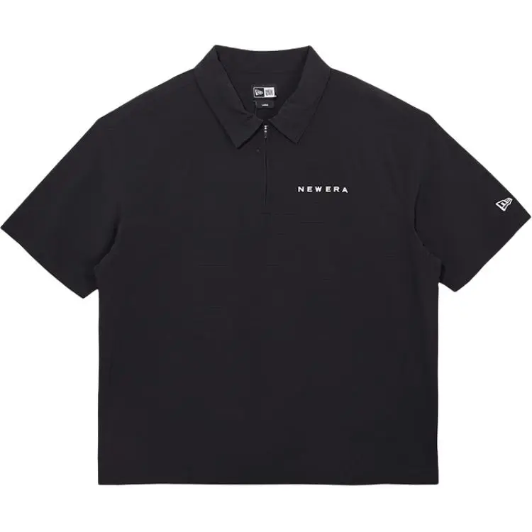 New Era Polo Shirts Unisex Black Polo Collar Moderate Straight Fit