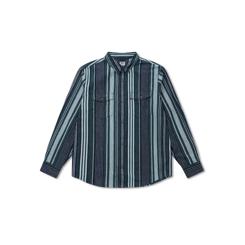 Levi's Shirts Men's Green Lapel Moderate Shirt