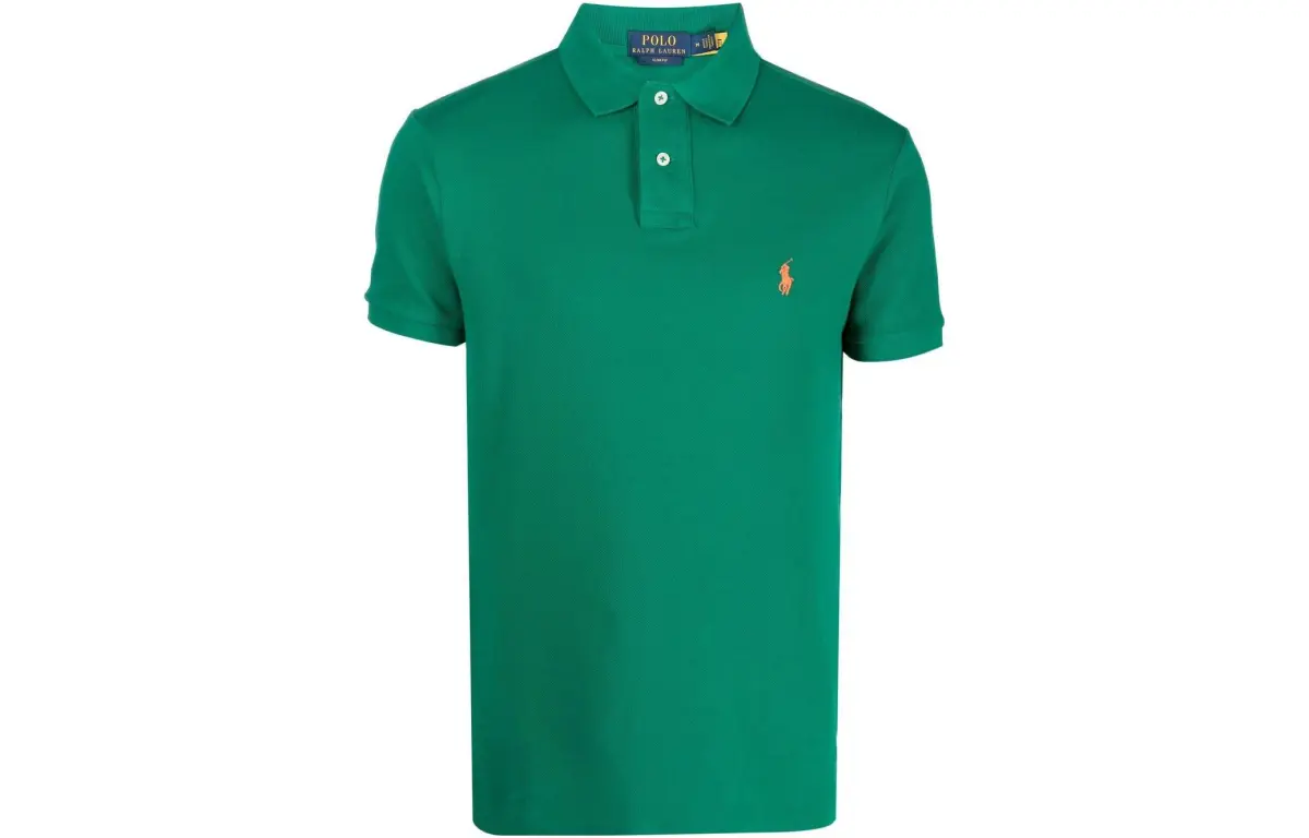 Polo Ralph Lauren SS23 Polo Shirt Slim Fit Men's Green & Orange
