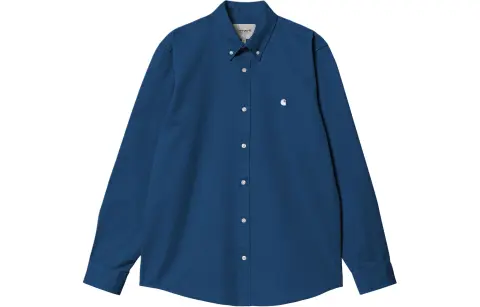 Carhartt WIP SS24 Garment Dyed Collection Madison Shirt Men's Marine Blue
