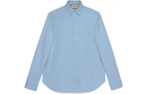 GUCCI Shirts Men's Blue Lapel Moderate Other
