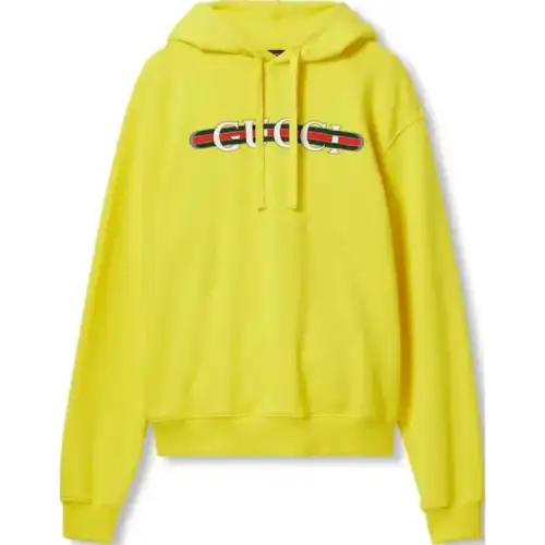 GUCCI Sweatshirts Men's Yellow Hooded Moderate Regular