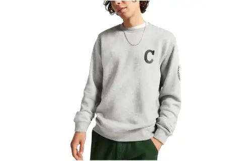 Converse Sweatshirts Men's Gray Crew Neck Moderate Regular