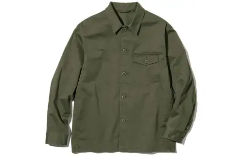 UNIQLO Shirts Men's Dark Olive Lapel Moderate Shirt