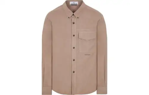 STONE ISLAND Shirts Men's Gray Lapel Moderate Other