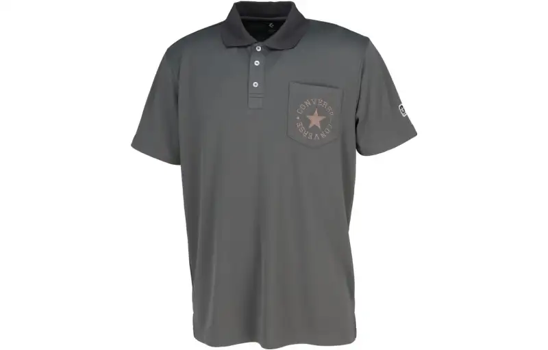 Converse Polo Shirts Men's Gray Polo Collar Moderate Other