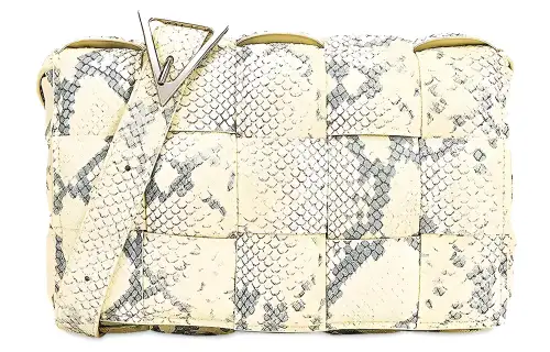 Bottega Veneta Padded Cassette Goatskin Pillow Bag, Shoulder Bag, Crossbody Bag Women's Kiwi/Black/Silver