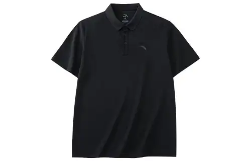 ANTA Variety Training Collection Polo Shirts Men's Black Polo Collar Moderate Straight Fit