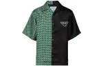 PRADA Shirts Men's Black Cuban Collar Moderate Other