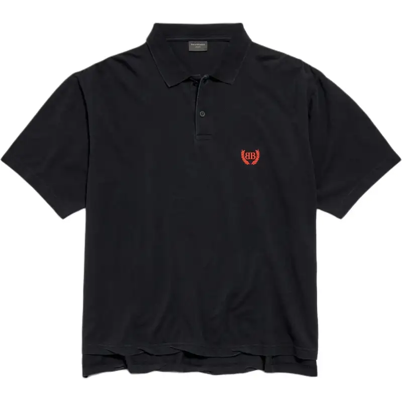 Balenciaga SS25 Polo Shirt Regular Fit Men's Black
