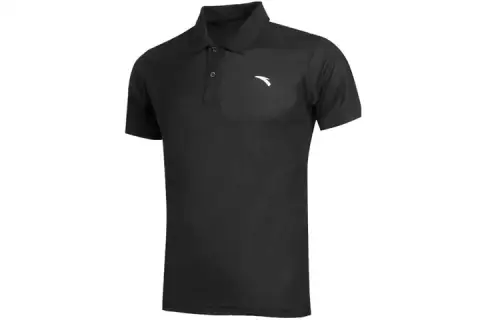 ANTA Polo Shirts Men's Black Polo Collar Moderate Straight Fit