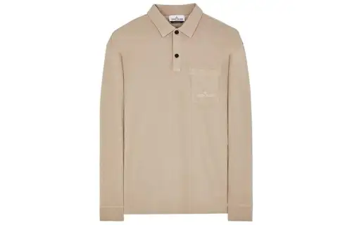 STONE ISLAND Polo Shirts Men's Dove Gray Polo Collar Moderate Straight Fit