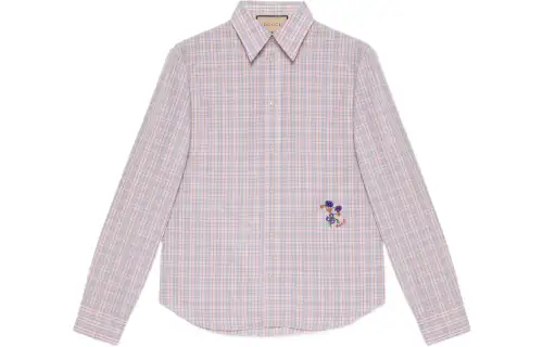 GUCCI Fw22 Tanabata Series Shirts Men's Blue Lapel Moderate