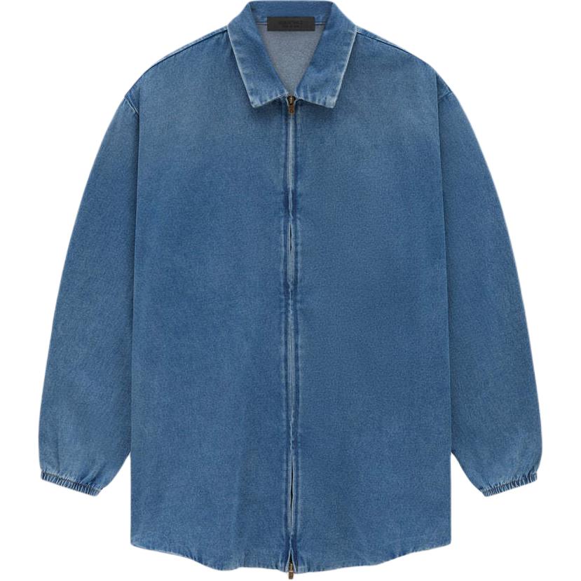 Мужская рубашка Fear of God Essentials SS24 Overshirt (синяя)