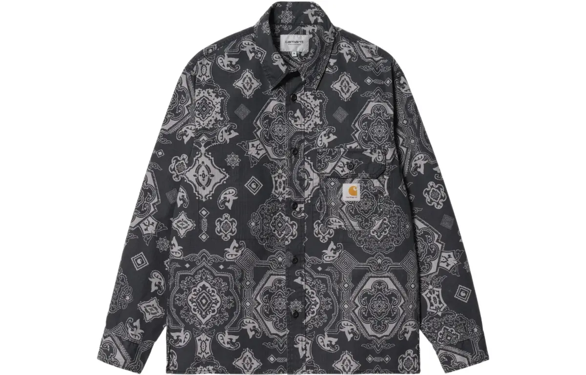 Carhartt WIP Shirts Men's Black Lapel Moderate Other