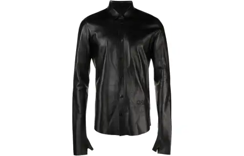 OFF WHITE Shirts Men's Black Lapel Moderate Shirt