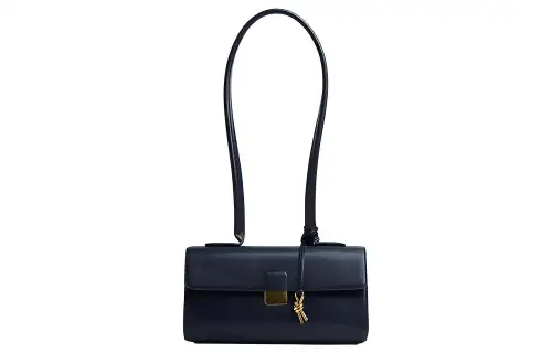 Bottega Veneta Calfskin Handbag, Shoulder Bag Women's Dark Blue