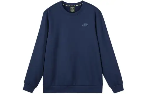 Skechers Solid Color Crew Neck Fleece Lined Thermal Sports Sweatshirt Unisex Medieval Blue
