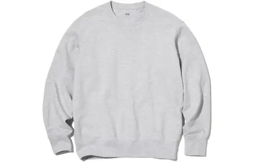 UNIQLO Sweatshirts Unisex Sky Gray Crew Neck Moderate Other