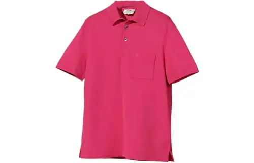 HERMES SS22 Polo Shirt Men's Rose Red