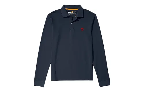 Timberland Polo Shirts Men's Dark Blue Polo Collar Moderate Straight Fit