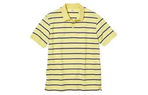 UNIQLO Polo Shirts Unisex Light Yellow Polo Collar Moderate Straight Fit