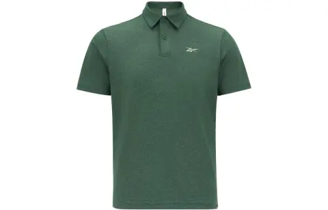 Reebok Polo Shirts Men's Dark Green Polo Collar Moderate Straight Fit