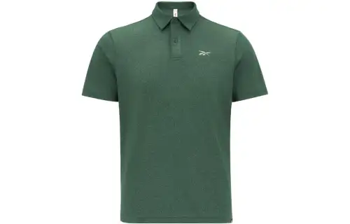 Reebok Polo Shirts Men's Dark Green Polo Collar Moderate Straight Fit