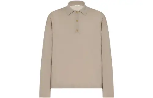 THE ROW Polo Shirts Men's Taupe Polo Collar Moderate Straight Fit