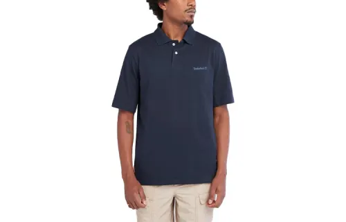 Timberland Polo Shirts Men's Blue Polo Collar Moderate Straight Fit