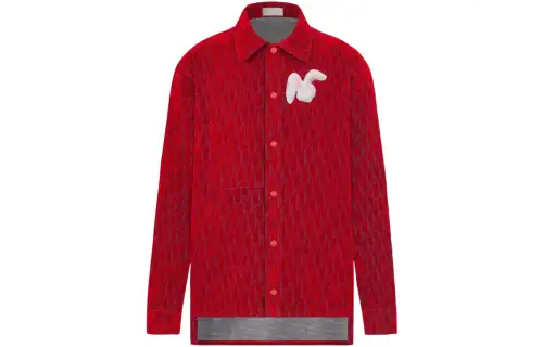 DIOR Shirts Men's Red Lapel Moderate Shirt