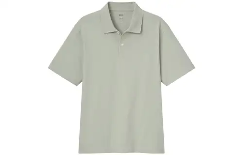 UNIQLO Polo Shirts Men's Verdant Green 51 Polo Collar Moderate Straight Fit