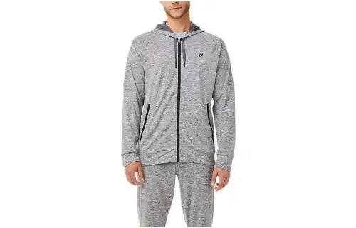 ASICS TECH FZ Sweatshirts Men's Gray Hooded Moderate Regular