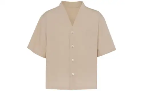 PRADA Shirts Men's Khaki V Neck Moderate Shirt