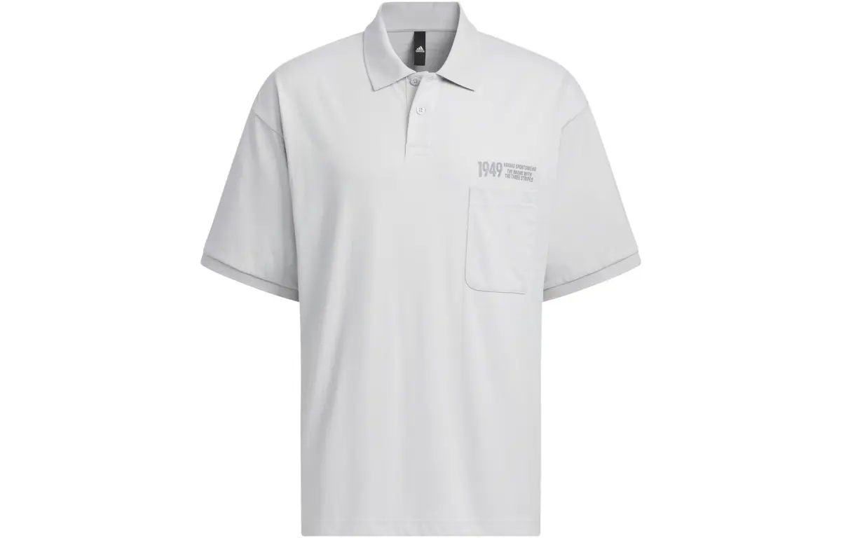 Adidas Polo Shirt Men's Solid Light Gray