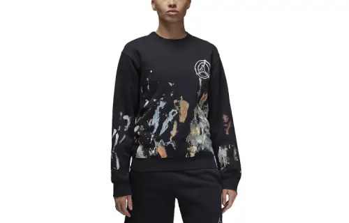 Jordan Sweatshirts Unisex Black Crew Neck Moderate Regular