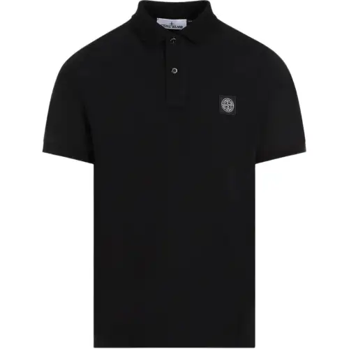 STONE ISLAND Logo Patch Short Sleeved Polo Shirt