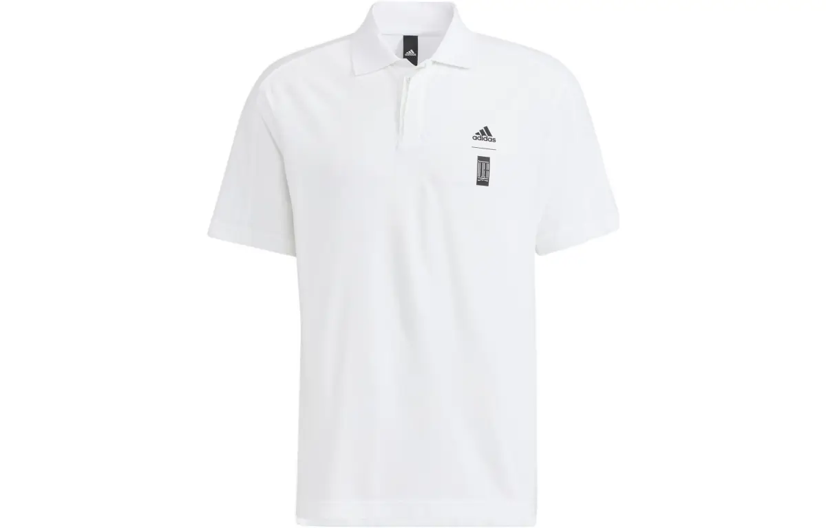 Adidas Polo Shirts Men's White Polo Collar Moderate Straight Fit