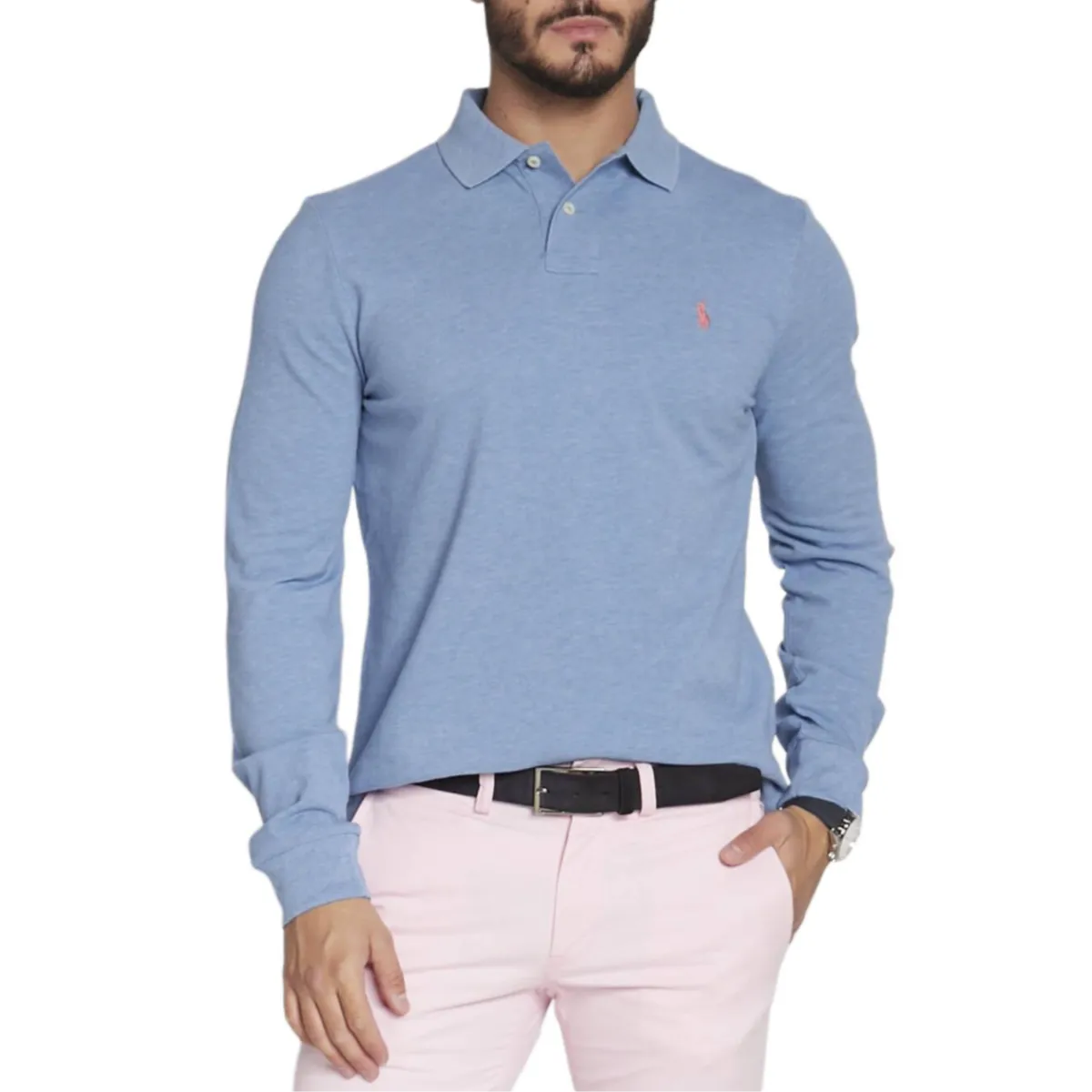 Polo Ralph Lauren FW23 Polo Shirt Custom Slim Fit Men's Light Blue
