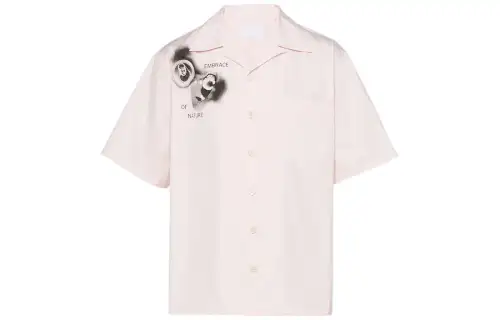 PRADA Shirts Men's Pink Lapel Moderate Other