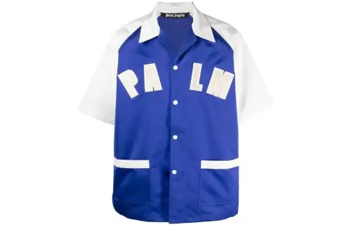PALM ANGELS Shirts Men's Blue Moderate Straight Fit